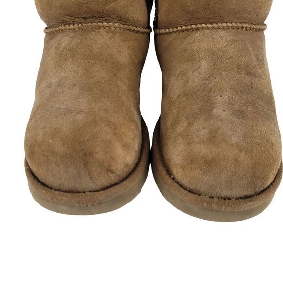 UGG Australia Bailey Bow II Leather Boots 8 Chestnut Shearling Lined 1016225 - Picture 7 of 14